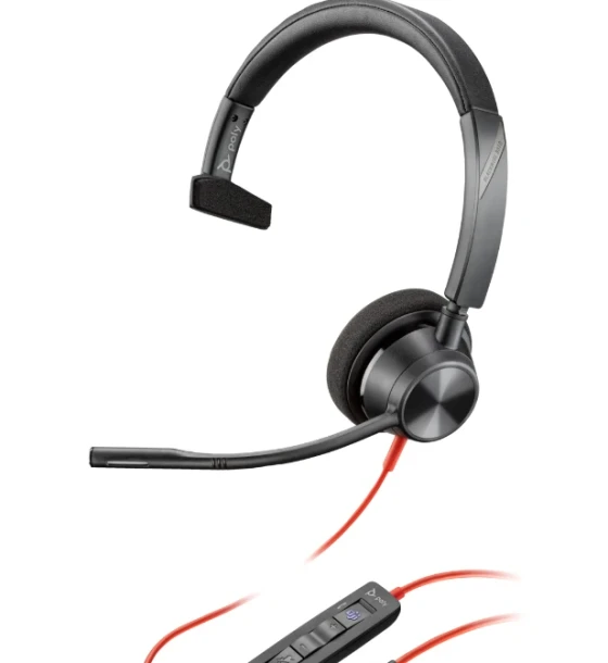 Casca audio Poly Blackwire 3310 Monaural Microsoft Teams Certified USB-C Headset +USB-C A Adapter