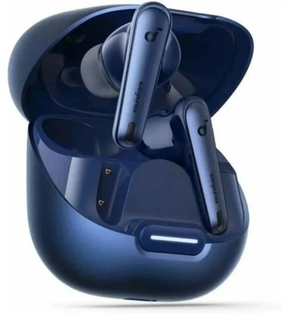 Casti TWS Anker Soundcore Liberty 4 NC, tip butoni, utilizare multimedia, Bluetooth 5.3, 6 x mic, durata baterie pana la 50 ore, Noise cancelling, albastru
