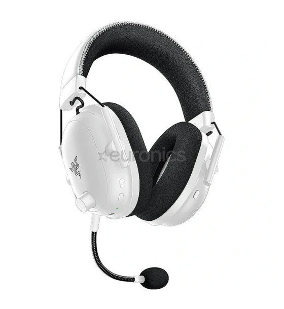 Casti wireless Razer Blackshark V2 Pro pentru Playstation, marime difuzoare 50 mm, raspuns de frecventa 12 Hz - 28 000 Hz, durata de viata baterie pana la 70 ore, alb