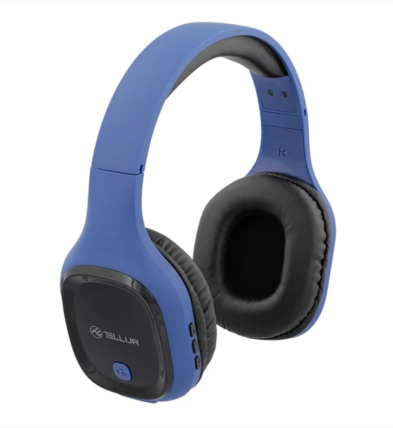 Casca audio Casti Over-ear Bluetooth Tellur Pulse, Microfon, Albastru
