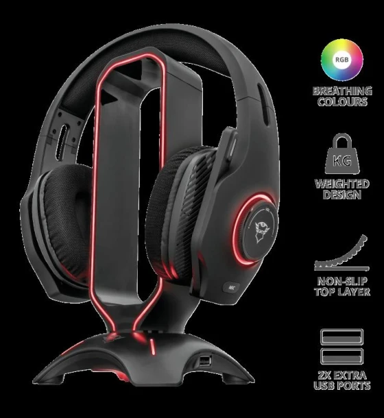 Casca audio Suport Casti Trust GXT 265 Cintar RGB Headset Stand