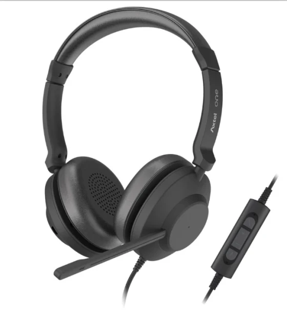 HEADSET AXTEL ONE STEREO HD AXH-ONE, Corded, Headset Conectivity USB-A, USB-C/with STEREO HD . Speakert Size has 40 mm / Passive noise reduction STRONG