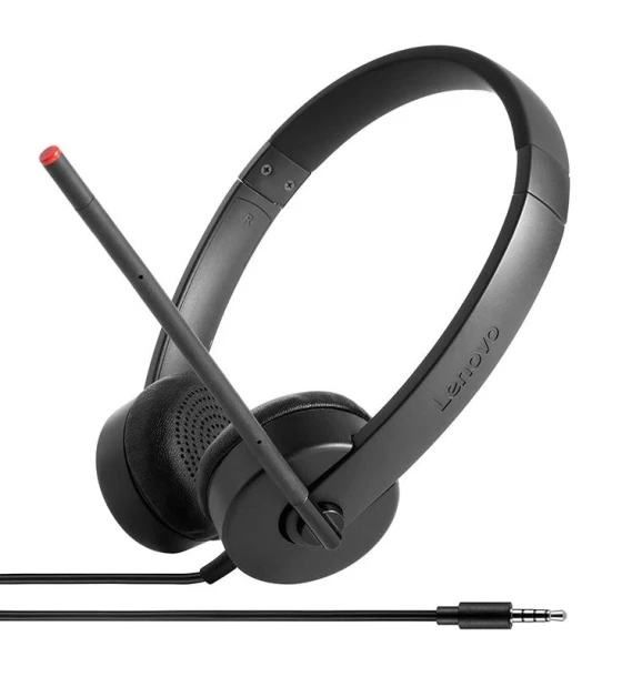Lenovo Essential Stereo Analog Headset, Greutate 0.11kg, Color Black, Conectivitate Analog, Cable Length 1.2m, Microphone Yes, Garantie 1Y