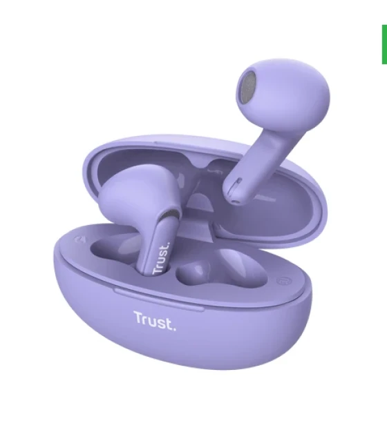 Casca audio Casti Trust Yavi wireless, TWS, bluetooth, interfata USB-C, frecventa de raspuns 20 Hz - 20.000 Hz, violet