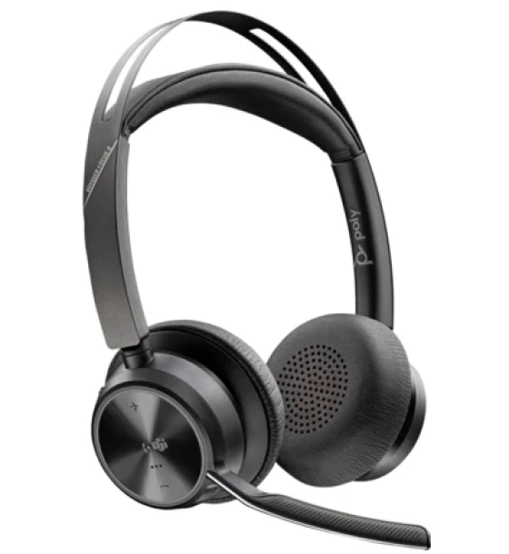 Casca audio Poly Voyager Focus 2 Microsoft Teams Certified USB-C-C Headset +USB-C A Adapter +Charging Stand