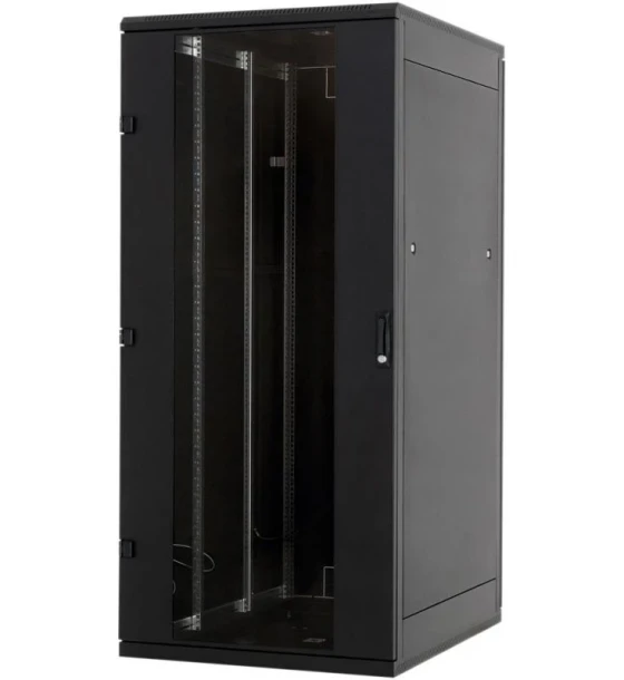 Rack de podea 19 Triton 22U 600x800mm usa fata sticla panourilaterale/spate detasabile sectiuni pentru ventilatie activa, sectiuniacces cabluri sus/jos/spate IP20 negru