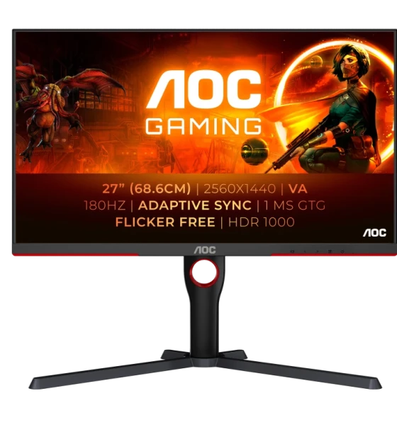 Monitor MiniLED AOC Agon Q27G3XMN BK, 27inch, 2560x1440, 1ms GTG, Black-Red