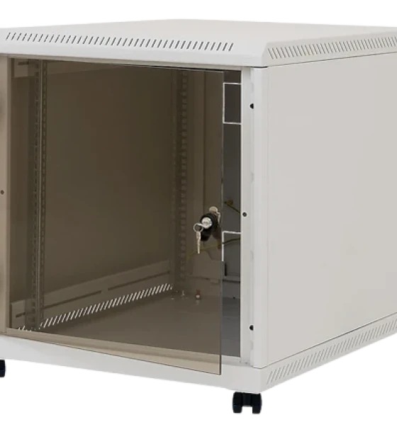 Rack de podea 19 inch Triton 12U 600x800mm usa fata sticla panouri laterale/spate detasabile sectiuni pentru ventilatie activa, sectiuni acces cabluri sus/jos/spate IP30 gri