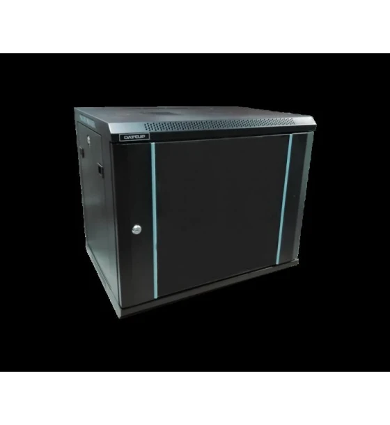 Rack 9U 600x600, dezasamblat, montare pe perete, usa din sticla, panouri laterale detasabile si securizate, culoare negru RAL 9004, DATEUP