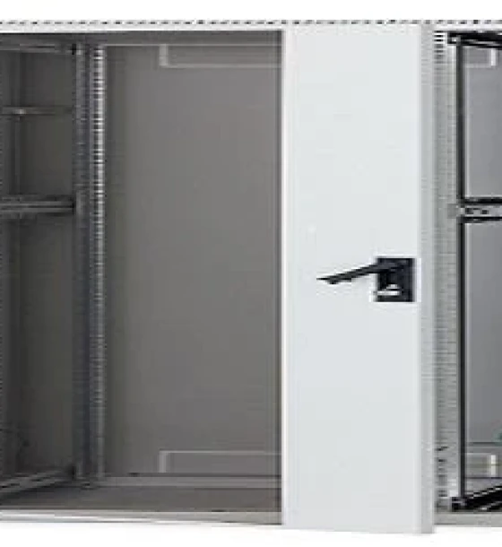 Rack de podea 19 Triton 15U 600x800mm usa fata sticla panouri laterale/spate detasabile sectiuni pentru ventilatie activa, sectiuni acces cabluri sus/jos/spate, IP20 gri