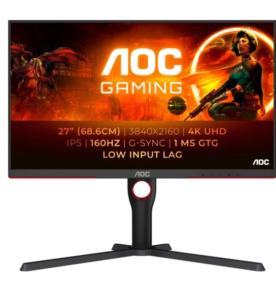 Monitor LED AOC U27G3X BK, 27inch, 3840x2160, 1ms GTG, Black
