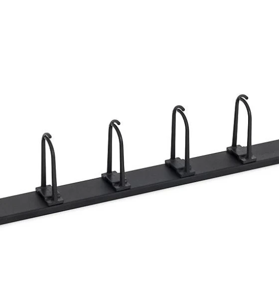 Cabinet metalic 19' cable management panel, big click-in ring 60x30 mm