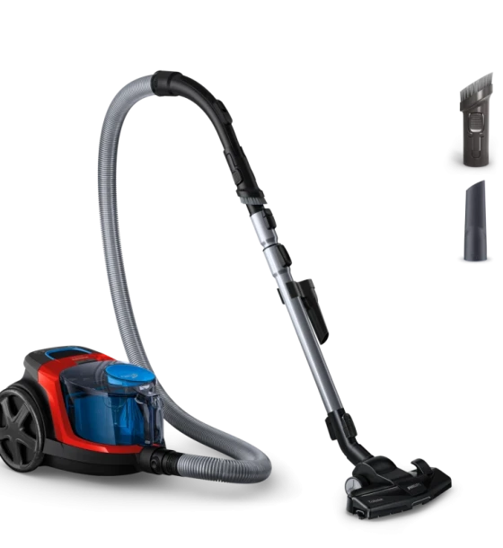 Aspirator fara sac Philips PowerPro Compact FC9330, 900W, PowerCyclone 5, Perii TriActive, Rosu