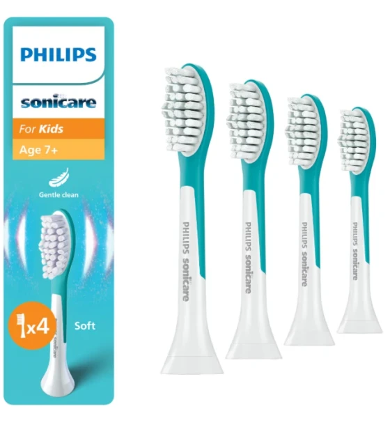 Accesoriu electrocasnic Rezerve PHILIPS Sonicare Kids Standard HX6044, Pachet de 4 capete de periere, Standard, Click-on, L x A x I mm 60x25.7x230.5