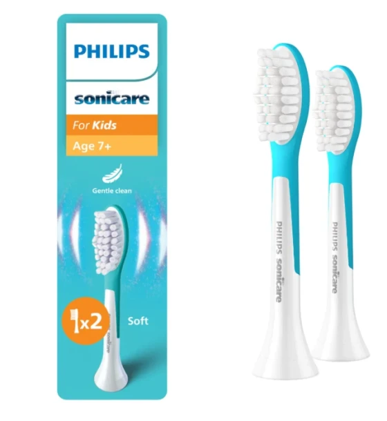 Accesoriu electrocasnic Rezerve PHILIPS Sonicare Kids Standard HX6042, Pachet de 2 capete de periere, Standard, Click-on, L x A x I mm 25.7x60x230.5