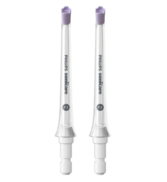 Accesoriu electrocasnic Rezerva 2 capete de curatare interdentara PHILIPS Sonicare HX3062, 4 jeturi consistente de apa, Ghidaj din cauciuc moale delicat cu gingiile