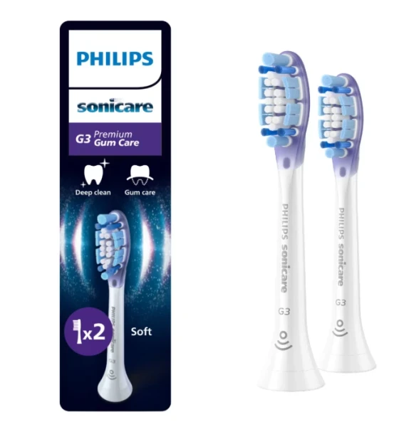 Accesoriu electrocasnic Rezerve PHILIPS Sonicare Gum Care HX9052, Pachet de 2 capete de periere, Standard, Click-on, Sincronizarea modurilor BrushSync, Alb, L x A x I mm 60x25.7x230.5