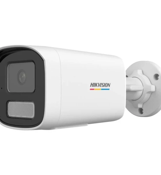 Camera de supraveghere IP Bullet 2MP ColorVu Hikvision DS-2CD1T27G2H- LIU 4MM, lentila fixa 4mm, iluminare Color 0.001 Lux F1.0, AGC ON, B/W 0 Lux with IR 50m, microfon incorporat