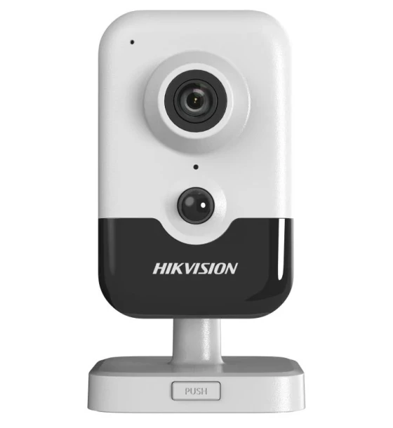 Camera de supraveghere IP cube 4MP Hikvision DS-2CD2443G2-IW 2.8MM W, lentila fixa 2.8mm, iluminare min C color 0.005 Lux F1.6, AGC ON, B/W 0 Lux cu IR 10m, potocol WI-FI IEEE 802.11b