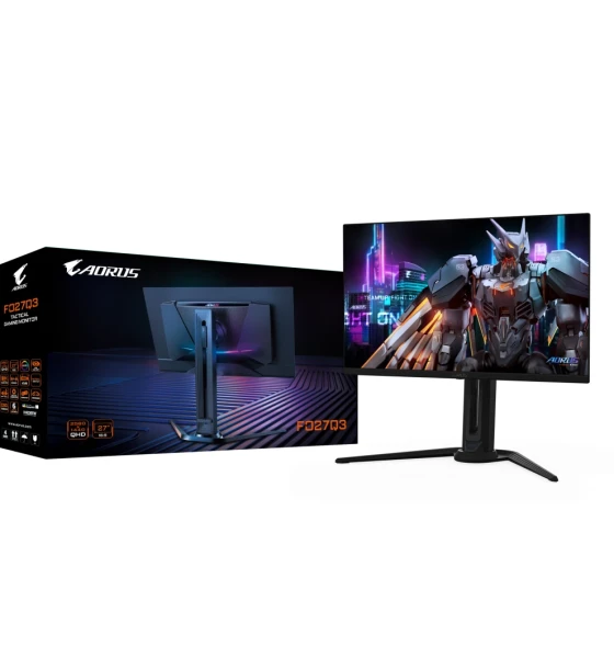 GIGABYTE FO27Q3 GAMING MONITOR 27 inch, OLED, 2560 x 1440 QHD, Luminozitate 250 cdmp, Contrast 1.5M 1, Timp raspuns 0.03ms GTG, 360Hz, Flicker- free