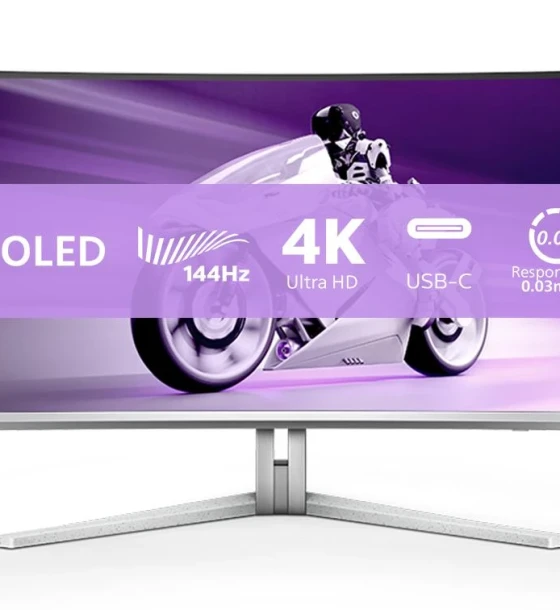 Monitor Philips 49 inch 49M2C8900L, Curvature 1800R, 32:9, QD-OLED, 5120x1440, 144Hz, GtG 0.03ms, Luminozitate max 1000 cdmp, Contrast static 1M 1, Contrast dynamic Mega Infinity DCR