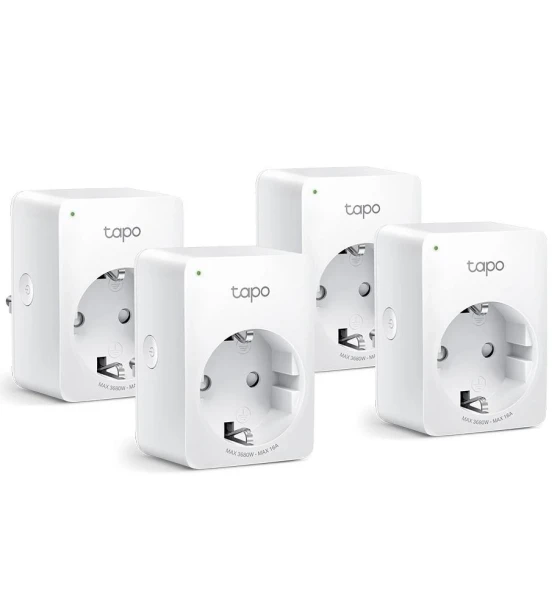 Dispozitiv smart home TP-Link MINI SMART WI-FI SOCKET TAPO P110 4-PACK, Protocol IEEE 802.11b/g/n, Bluetooth 4.2 doar pentru onboarding, 2.4 GHz, Cerinte de sistem Android 4.4 sau o versiune mai recenta
