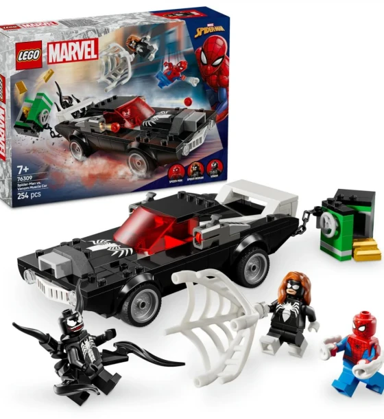 Set de constructie Omul paianjen vs.masina fastoasa a lui venom, lego 76309