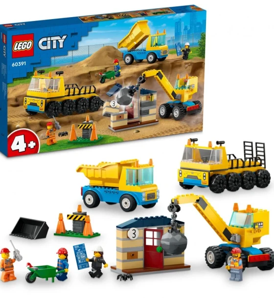 Set de constructie Camioane constr macara cu bila, LEGO60391