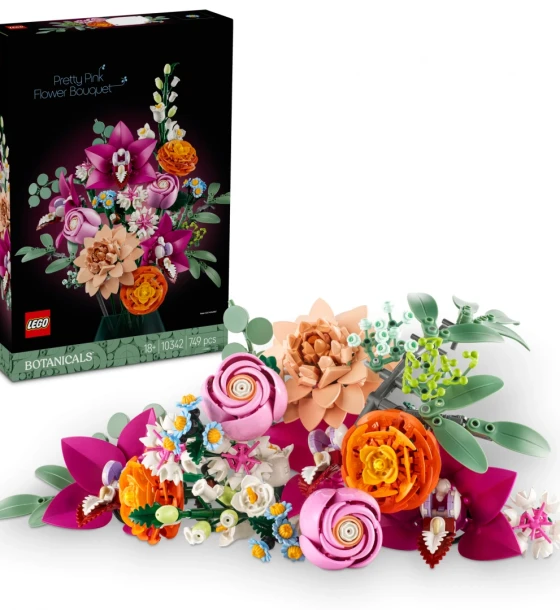 Set de constructie Buchet de flori roz, lego 10342