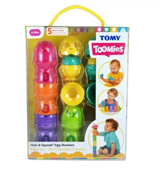 Jucarie bebelus Joc cu oua si forme colorate, tomy