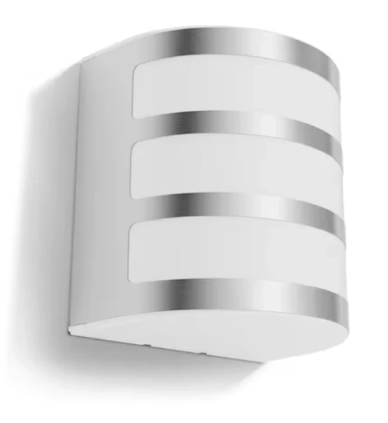 Aplica LED pentru exterior Philips Calgary, 3W 31W, 270 lm, luminacalda 2700K, IP44, 88x122x130mm, Inox