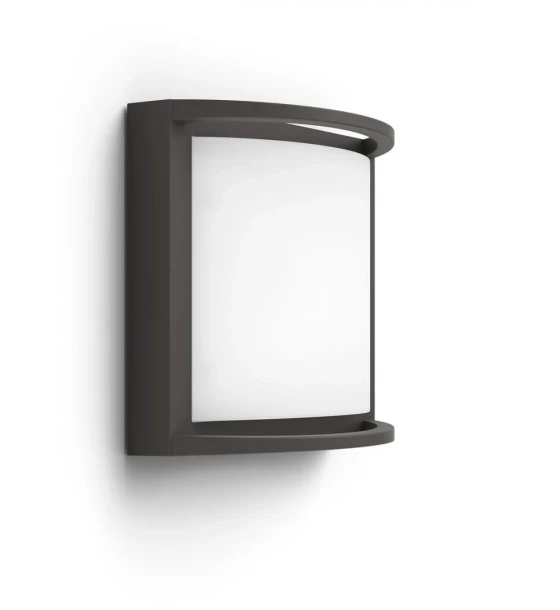 Aplica LED pentru exterior Philips Samondra, 12W 83W, 1200 lm, luminacalda 2700K, IP44, 190x190x90mm, Antracit