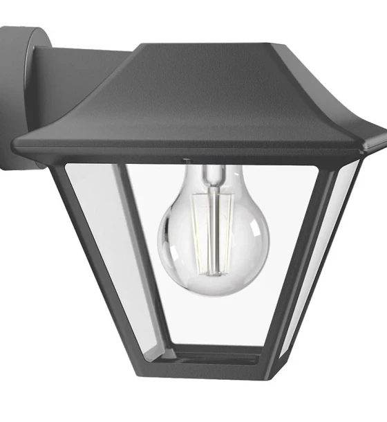 Aplica tip felinar pentru exterior Philips Alpenglow, 1xE27, max 60W, IP44, 200x174x179mm, Antracit