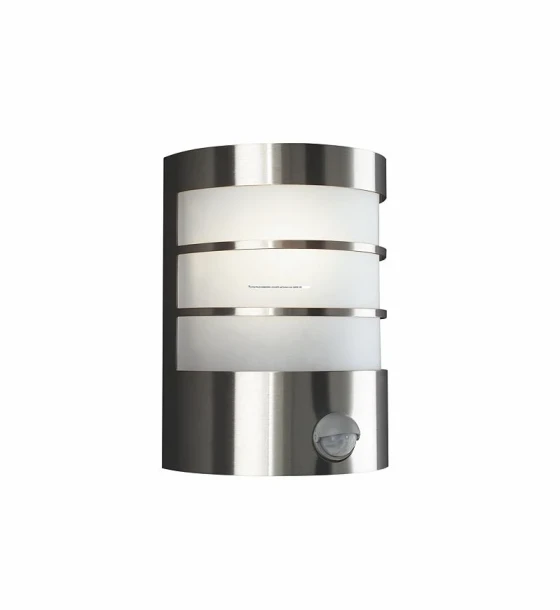 Aplica pentru exterior cu senzor de miscare Philips Calgary, 1xE27, max60W, IP44, 100x140x190mm, Inox