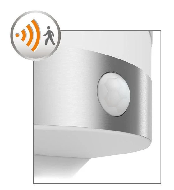 Aplica LED pentru exterior cu senzor de miscare Philips Calgary, 3.5W 30W, 320 lm, lumina calda 2700K, IP44, 94x122x130mm, Inox