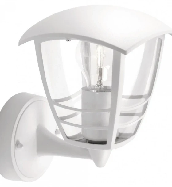 Aplica tip felinar pentru exterior Philips Creek UP, 1xE27, max 60W, IP44, 200x175x285mm, Alb