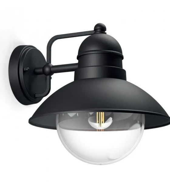 Aplica tip felinar pentru exterior Philips Hoverfly, 1xE27, max 60W, IP44, 248x222x224mm, Negru