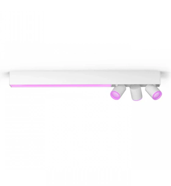 Plafoniera LED RGB Philips Hue Centris, Bluetooth, cu 3xGU10, 3x5.7W+LED 36W, 3550 lm, lumina alba si color 2000-6500K, IP20, Metal, Alb