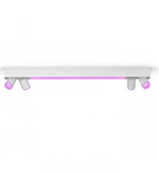 Plafoniera LED RGB Philips Hue Centris, Bluetooth, cu 4xGU10, 4x5.7W+LED 40W, 4200 lm, lumina alba si color 2000-6500K, IP20, Metal, Alb
