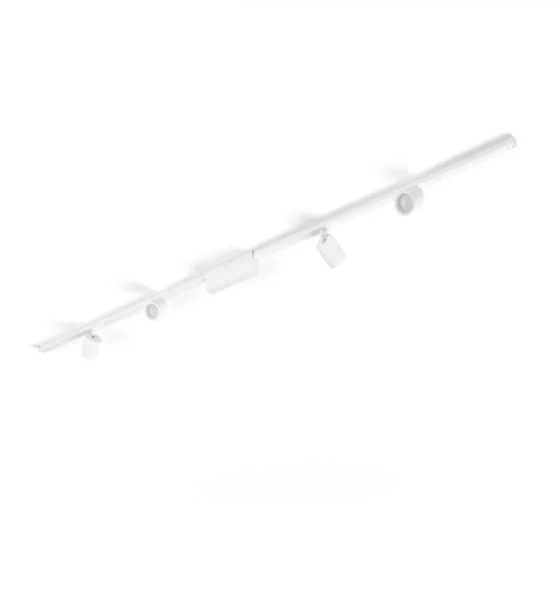 Spot LED RGB Philips Hue Perifo, kit de baza, 4 spoturi, Bluetooth, control vocal, 24V, lumina alba si color 2000-6500K, IP20, 221.5cm, Alb