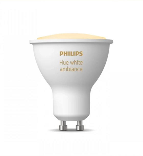 Sursa LED inteligenta Bec LED inteligent Philips Hue Spot, Bluetooth, GU10, 5W, 350 lm, luminaalba 2200-6500K