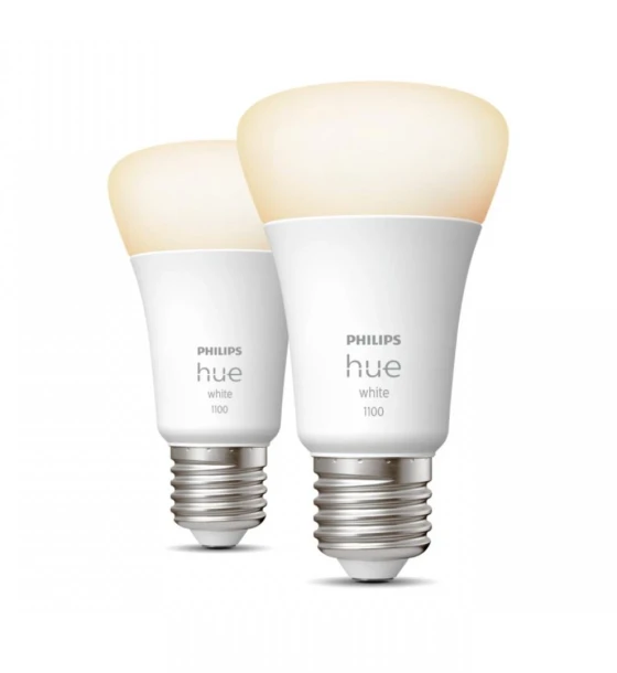 Sursa LED inteligenta 2 Becuri LED inteligente Philips Hue A60, Bluetooth, E27, 9.5W 75W, 1055 lm, lumina calda 2700K