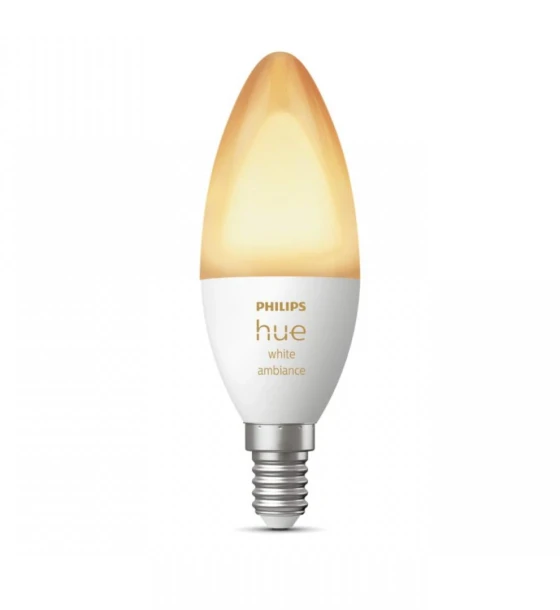 Sursa LED inteligenta Bec LED inteligent Philips Hue B39, Bluetooth, E14, 4W, 470 lm, luminaalba 2200-6500K