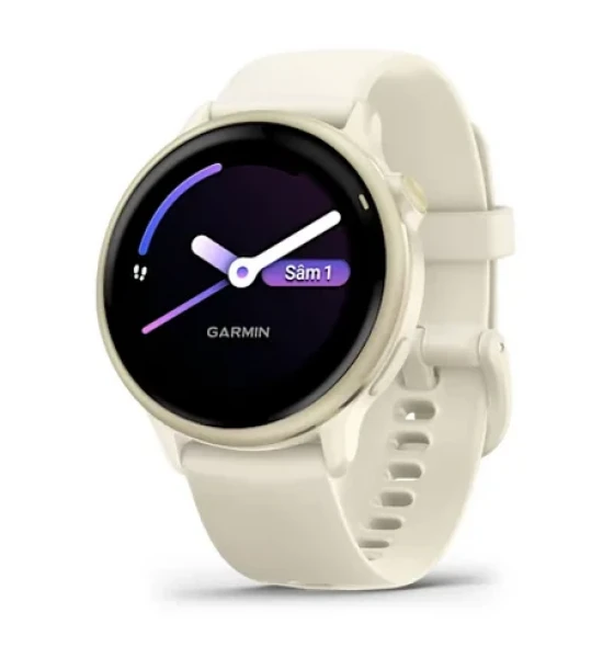 SmartWatch Garmin Vivoactive 6, 1.2 inch, Curea Silicon, Bone/Lunar Gold