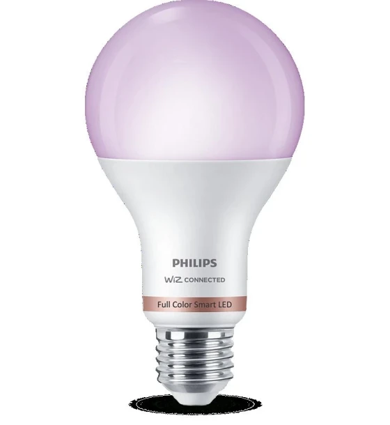 Sursa LED inteligenta Bec LED RGB inteligent Philips Bulb A67, Wi-Fi, Bluetooth, E27, 13W 100W, 1521 lm, lumina alba si color 2200-6500K