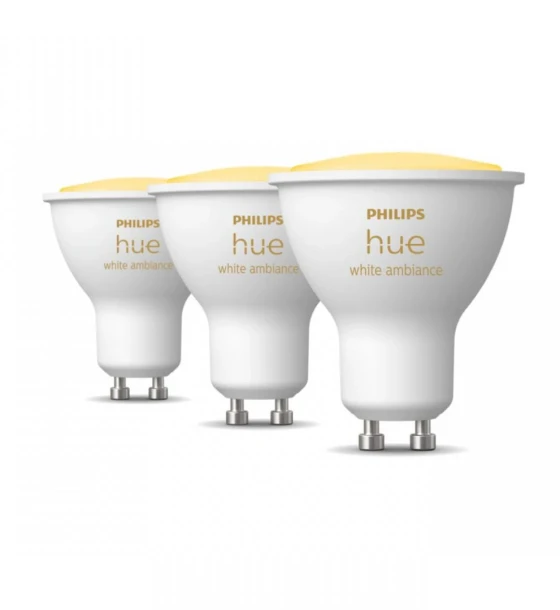 Sursa LED inteligenta 3 Becuri LED inteligente Philips Hue Spot, Bluetooth, GU10, 5W, 350 lm, lumina alba 2200-6500K