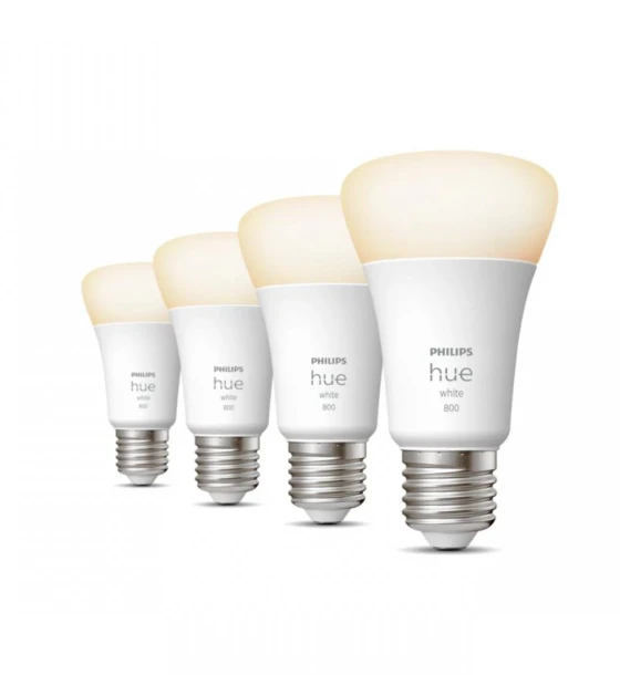 Sursa LED inteligenta 4 Becuri LED inteligente Philips Hue A60, Bluetooth, E27, 9W 60W, 800lm, lumina calda 2700K