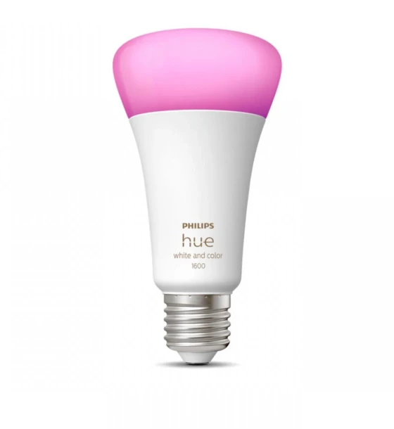 Sursa LED inteligenta Bec LED RGB inteligent Philips Hue A67, Bluetooth, E27, 13.5W 100W, 1597 lm, lumina alba si color 2000-6500K