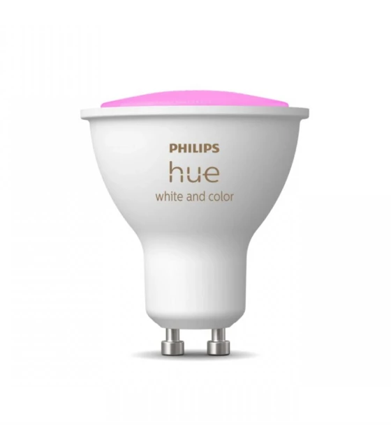 Sursa LED inteligenta Bec LED RGB inteligent Philips Hue Spot, Bluetooth, GU10, 5W, 350 lm, lumina alba si color 2000-6500K