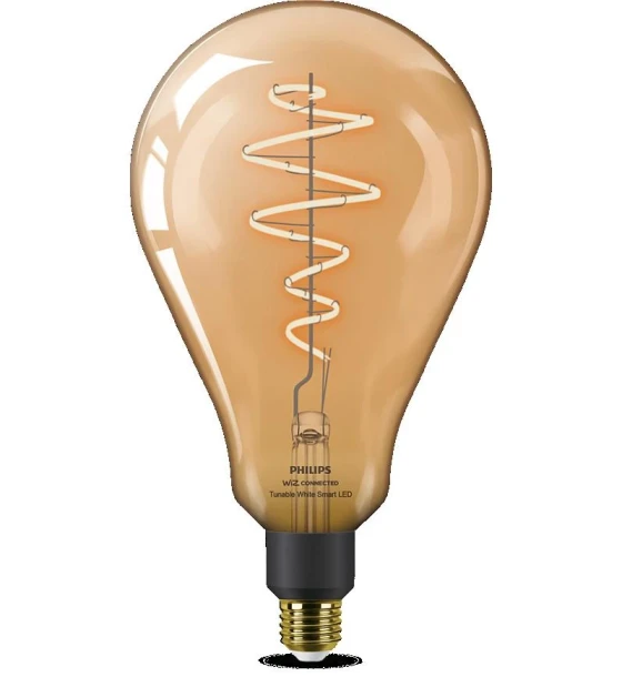 Sursa LED inteligenta Bec LED inteligent vintage decorativ Philips Filament Bulb Amber PS160, Wi-Fi, Bluetooth, E27, 6W 25W, 390 lm, lumina alba 2000-5000K